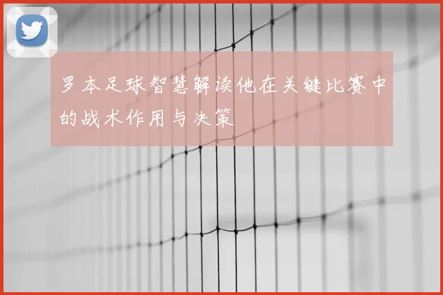 罗本足球智慧解读他在关键比赛中的战术作用与决策